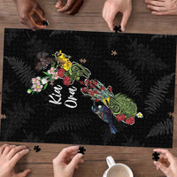 Kia Ora New Zealand Floral Puzzle Black LT7 - Polynesian Pride