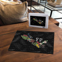 Kia Ora New Zealand Floral Puzzle Black LT7 - Polynesian Pride