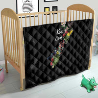 Kia Ora New Zealand Floral Quilt Black LT7 - Polynesian Pride
