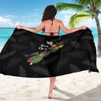 Kia Ora New Zealand Floral Sarong Black LT7 - Polynesian Pride