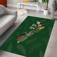 Kia Ora New Zealand Floral Area Rug Sage Green LT7 - Polynesian Pride