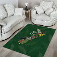Kia Ora New Zealand Floral Area Rug Sage Green LT7 - Polynesian Pride