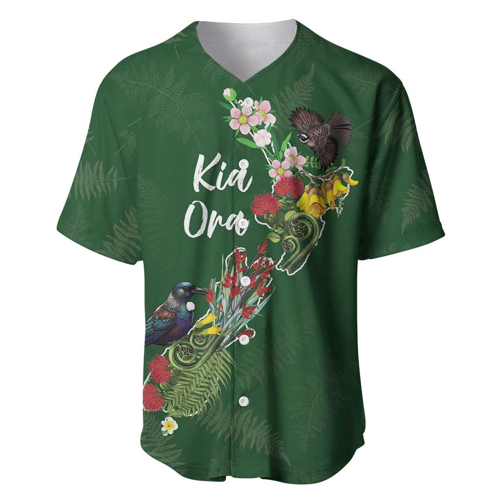 Kia Ora New Zealand Floral Personalized Baseball Jersey Sage Green LT7 Sage Green - Polynesian Pride