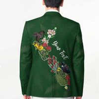 Kia Ora New Zealand Floral Personalized Blazer Sage Green LT7 - Polynesian Pride
