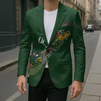 Kia Ora New Zealand Floral Personalized Blazer Sage Green LT7 - Polynesian Pride