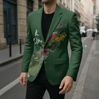 Kia Ora New Zealand Floral Personalized Blazer Sage Green LT7 - Polynesian Pride