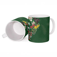 Kia Ora New Zealand Floral Ceramic Mug Sage Green LT7 - Polynesian Pride