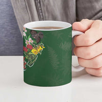 Kia Ora New Zealand Floral Ceramic Mug Sage Green LT7 - Polynesian Pride
