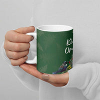 Kia Ora New Zealand Floral Ceramic Mug Sage Green LT7 - Polynesian Pride