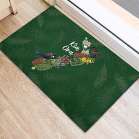 Kia Ora New Zealand Floral Rubber Doormat Sage Green LT7 - Polynesian Pride