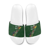 Kia Ora New Zealand Floral Slide Sandals Sage Green LT7 Sage Green - Polynesian Pride