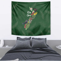 Kia Ora New Zealand Floral Tapestry Sage Green LT7 - Polynesian Pride