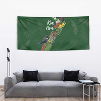 Kia Ora New Zealand Floral Tapestry Sage Green LT7 - Polynesian Pride
