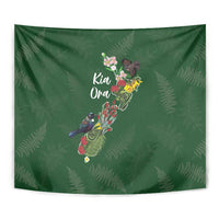 Kia Ora New Zealand Floral Tapestry Sage Green LT7 - Polynesian Pride