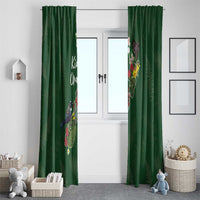 Kia Ora New Zealand Floral Window Curtain Sage Green LT7 - Polynesian Pride