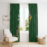 Kia Ora New Zealand Floral Window Curtain Sage Green LT7 - Polynesian Pride