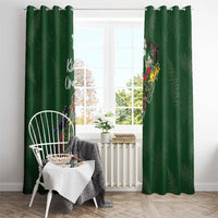 Kia Ora New Zealand Floral Window Curtain Sage Green LT7 - Polynesian Pride
