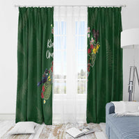 Kia Ora New Zealand Floral Window Curtain Sage Green LT7 - Polynesian Pride