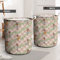 Beige Palaka Hula Girls Seamless Hawaii Aloha Laundry Basket LT7 - Polynesian Pride
