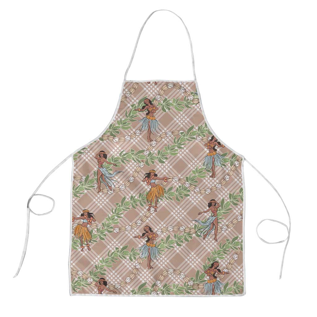 Beige Palaka Hula Girls Seamless Hawaii Aloha Apron LT7 Beige - Polynesian Pride