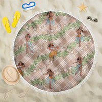 Beige Palaka Hula Girls Seamless Hawaii Aloha Beach Blanket LT7 One Size 150cm Beige - Polynesian Pride