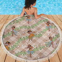 Beige Palaka Hula Girls Seamless Hawaii Aloha Beach Blanket LT7 - Polynesian Pride