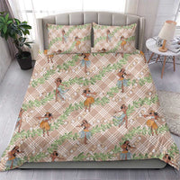 Beige Palaka Hula Girls Seamless Hawaii Aloha Bedding Set LT7 - Polynesian Pride