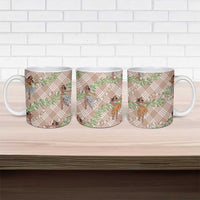 Beige Palaka Hula Girls Seamless Hawaii Aloha Ceramic Mug LT7 - Polynesian Pride
