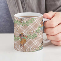 Beige Palaka Hula Girls Seamless Hawaii Aloha Ceramic Mug LT7 - Polynesian Pride