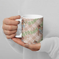 Beige Palaka Hula Girls Seamless Hawaii Aloha Ceramic Mug LT7 - Polynesian Pride