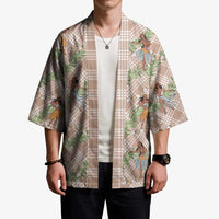 Beige Palaka Hula Girls Seamless Hawaii Aloha Kimono LT7 - Polynesian Pride
