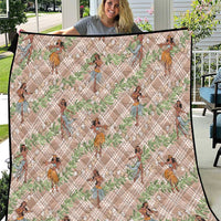 Beige Palaka Hula Girls Seamless Hawaii Aloha Quilt LT7 Beige - Polynesian Pride