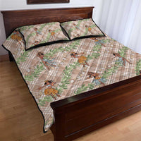 Beige Palaka Hula Girls Seamless Hawaii Aloha Quilt Bed Set LT7 - Polynesian Pride