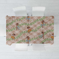 Beige Palaka Hula Girls Seamless Hawaii Aloha Tablecloth LT7 Beige - Polynesian Pride