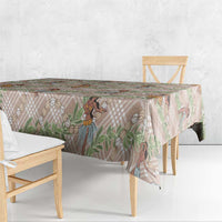 Beige Palaka Hula Girls Seamless Hawaii Aloha Tablecloth LT7 - Polynesian Pride