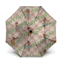 Beige Palaka Hula Girls Seamless Hawaii Aloha Umbrella LT7 One Size Folded 11.42 inch Opened Diameter 37.4 inch Beige - Polynesian Pride