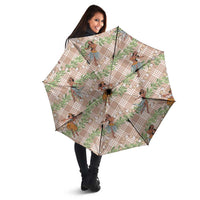 Beige Palaka Hula Girls Seamless Hawaii Aloha Umbrella LT7 - Polynesian Pride