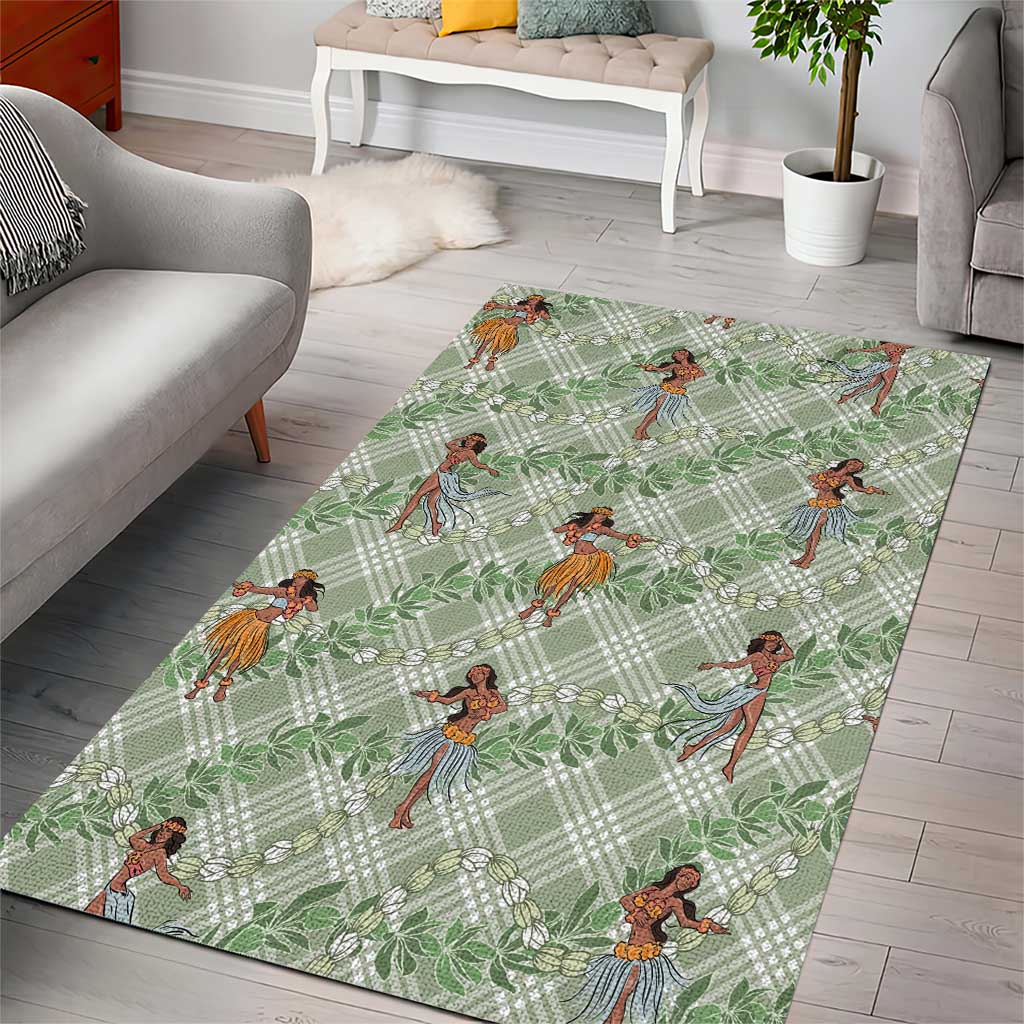 Mint Palaka Hula Girls Seamless Hawaii Aloha Area Rug LT7 - Polynesian Pride
