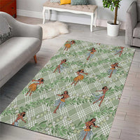 Mint Palaka Hula Girls Seamless Hawaii Aloha Area Rug LT7 - Polynesian Pride