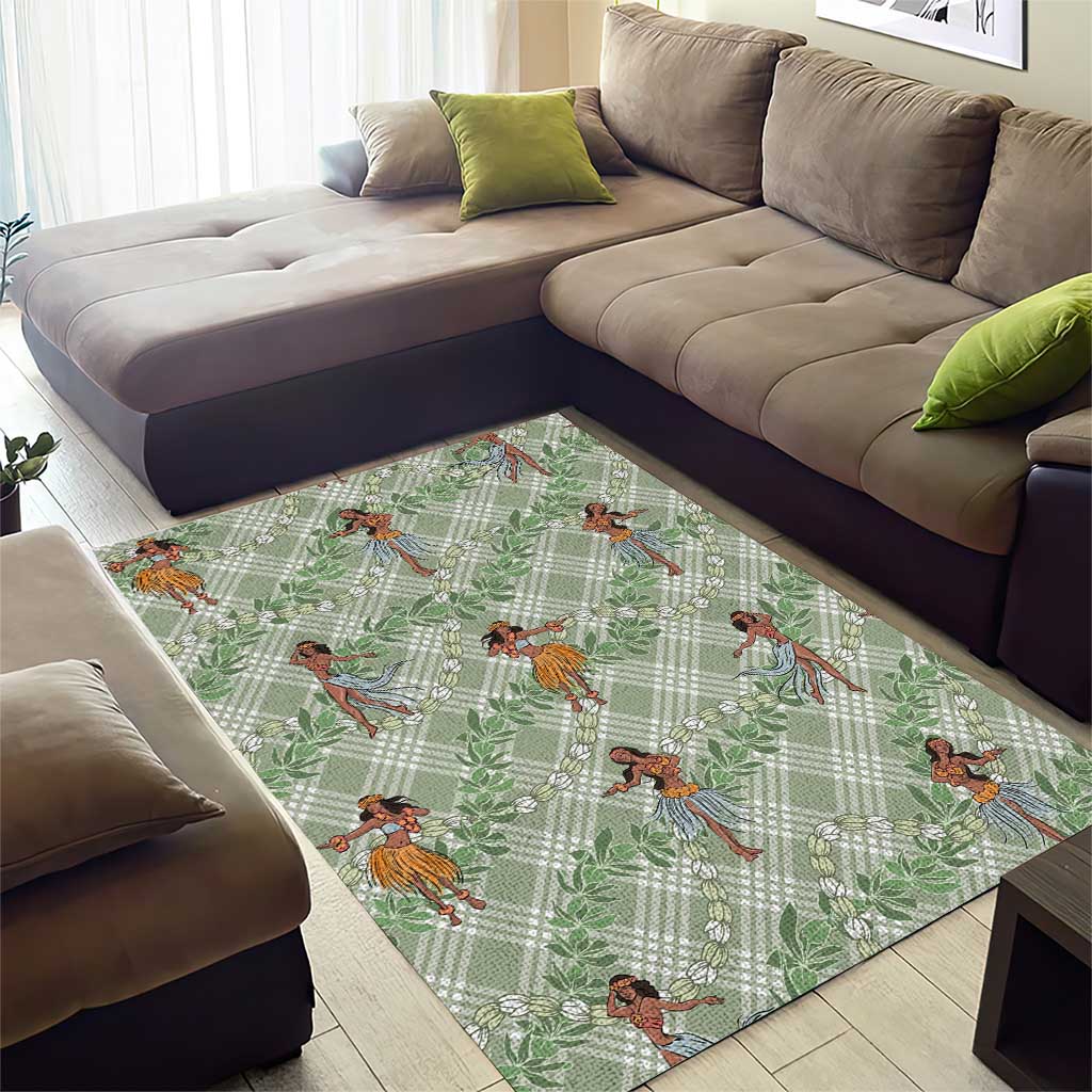Mint Palaka Hula Girls Seamless Hawaii Aloha Area Rug LT7 - Polynesian Pride