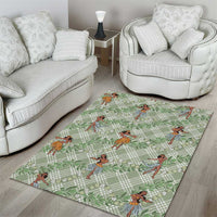 Mint Palaka Hula Girls Seamless Hawaii Aloha Area Rug LT7 - Polynesian Pride