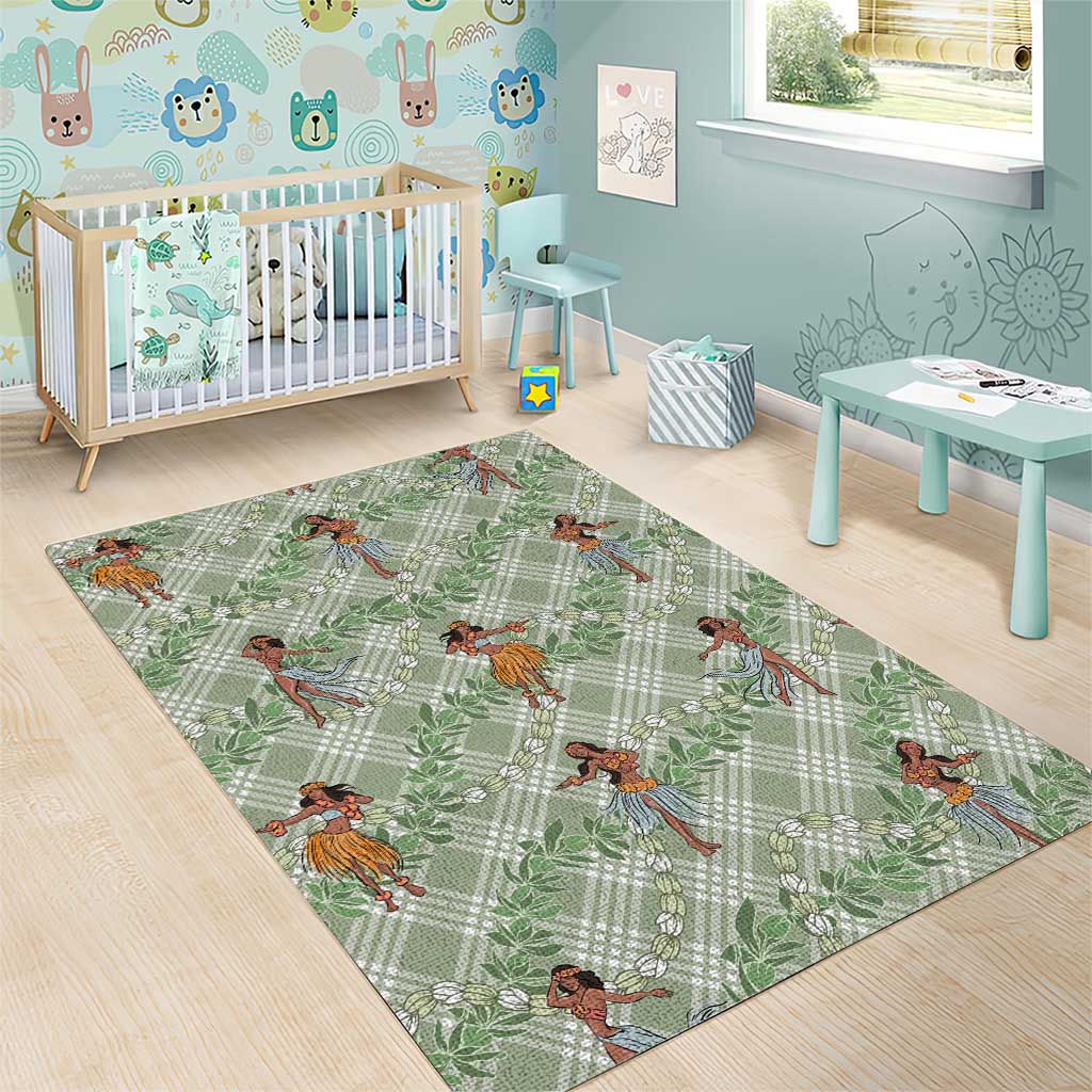 Mint Palaka Hula Girls Seamless Hawaii Aloha Area Rug LT7 - Polynesian Pride
