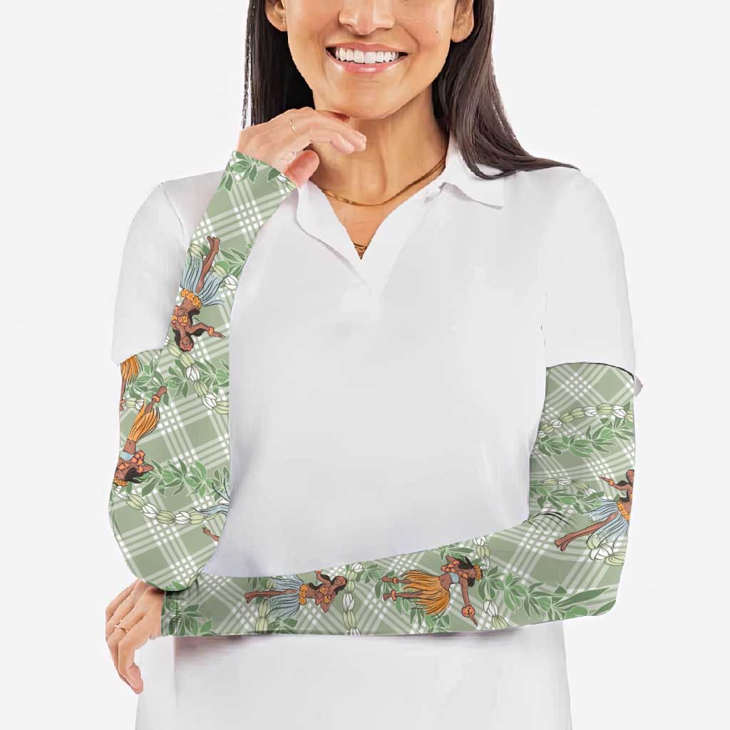 Mint Palaka Hula Girls Seamless Hawaii Aloha Arm Sleeves LT7 - Polynesian Pride