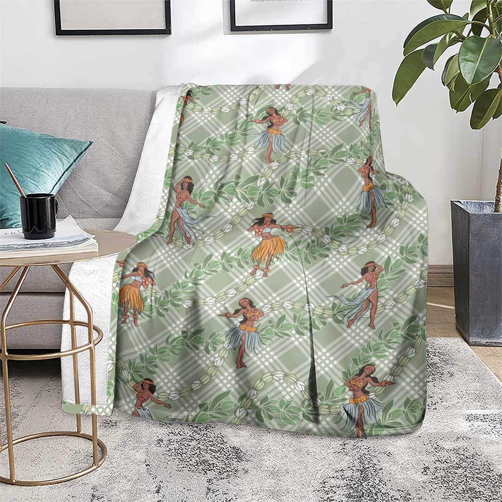 Mint Palaka Hula Girls Seamless Hawaii Aloha Blanket LT7 - Polynesian Pride