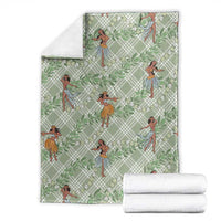 Mint Palaka Hula Girls Seamless Hawaii Aloha Blanket LT7 - Polynesian Pride