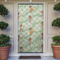 Mint Palaka Hula Girls Seamless Hawaii Aloha Door Cover LT7 Mint - Polynesian Pride