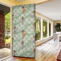 Mint Palaka Hula Girls Seamless Hawaii Aloha Door Cover LT7 - Polynesian Pride