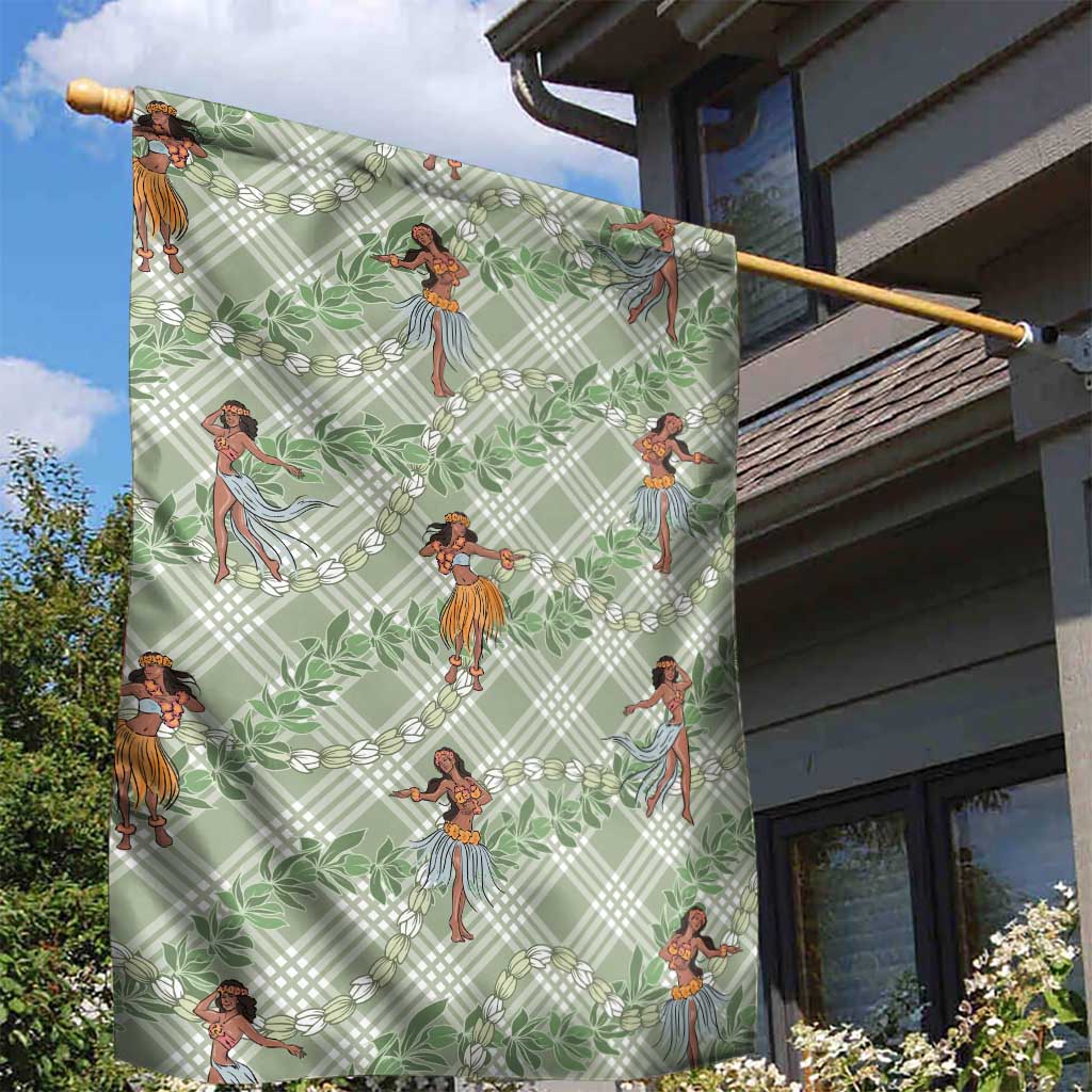Mint Palaka Hula Girls Seamless Hawaii Aloha Garden Flag LT7 - Polynesian Pride