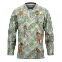 Mint Palaka Hula Girls Seamless Hawaii Aloha Hockey Jersey LT7 Unisex Mint - Polynesian Pride