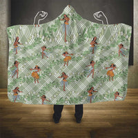 Mint Palaka Hula Girls Seamless Hawaii Aloha Hooded Blanket LT7 - Polynesian Pride